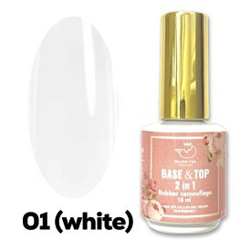 BASE & TOP RUBBER CAMOUFLAGE 2IN1 #01(white), 15 МЛ