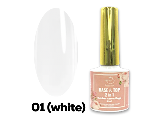 BASE & TOP RUBBER CAMOUFLAGE 2IN1 #01(white), 8 МЛ
